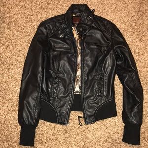 Foux black leather jacket